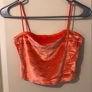Coral velvet top